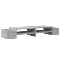 Produktbild för Skärmställ med förvaring betonggrå 100x27x15 cm konstruerat trä