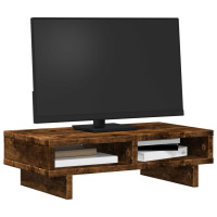 Produktbild för Skärmställ rökfärgad ek 50x27x15 cm konstruerat trä