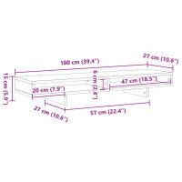Produktbild för Skärmställ sonoma-ek 100x27x15 cm konstruerat trä