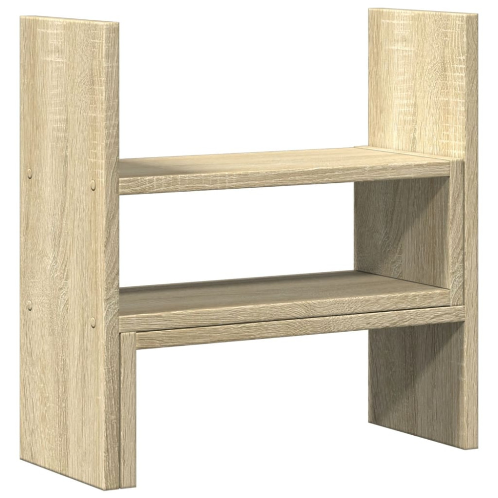 Produktbild för Skrivbordshylla justerbar sonoma-ek 40x17x41 cm konstruerat trä
