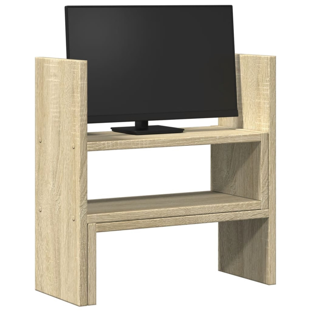 Produktbild för Skrivbordshylla justerbar sonoma-ek 40x17x41 cm konstruerat trä