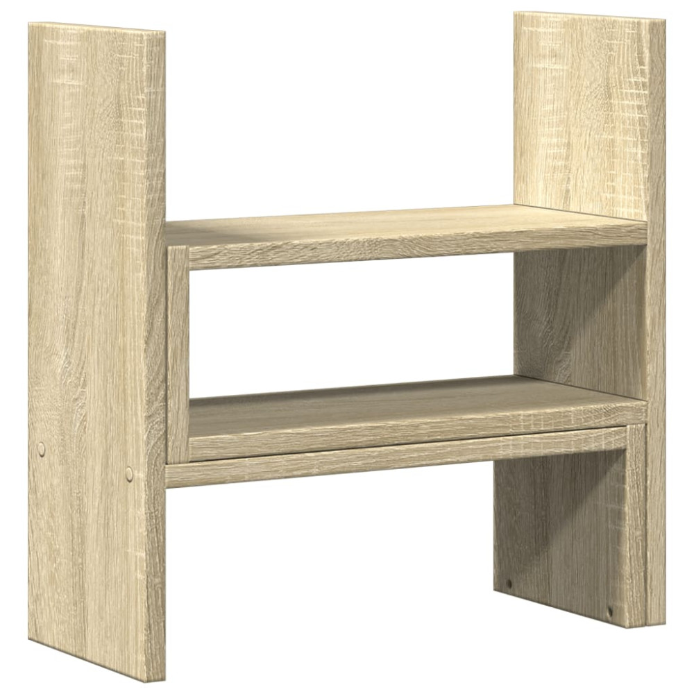 Produktbild för Skrivbordshylla justerbar sonoma-ek 40x17x41 cm konstruerat trä