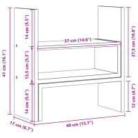 Produktbild för Skrivbordshylla justerbar sonoma-ek 40x17x41 cm konstruerat trä