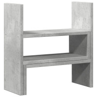Produktbild för Skrivbordshylla justerbar betonggrå 40x17x41 cm konstruerat trä
