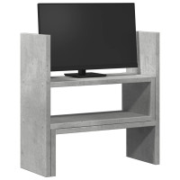 Produktbild för Skrivbordshylla justerbar betonggrå 40x17x41 cm konstruerat trä