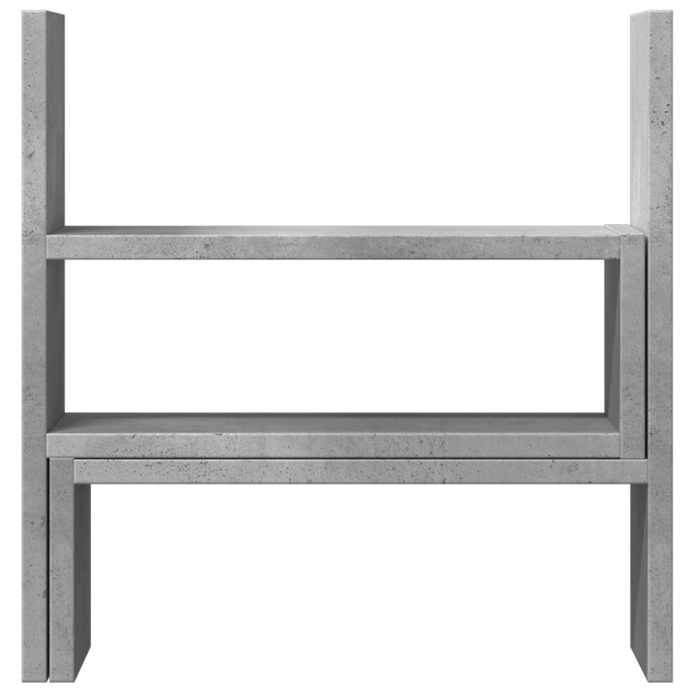 Produktbild för Skrivbordshylla justerbar betonggrå 40x17x41 cm konstruerat trä