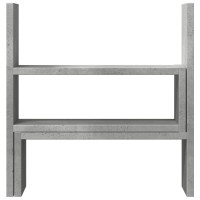 Produktbild för Skrivbordshylla justerbar betonggrå 40x17x41 cm konstruerat trä