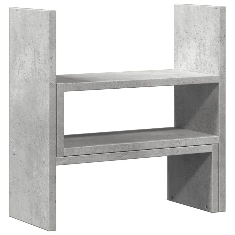 Produktbild för Skrivbordshylla justerbar betonggrå 40x17x41 cm konstruerat trä