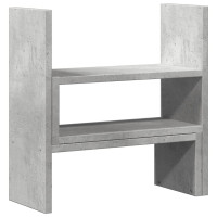 Produktbild för Skrivbordshylla justerbar betonggrå 40x17x41 cm konstruerat trä