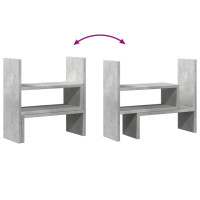 Produktbild för Skrivbordshylla justerbar betonggrå 40x17x41 cm konstruerat trä