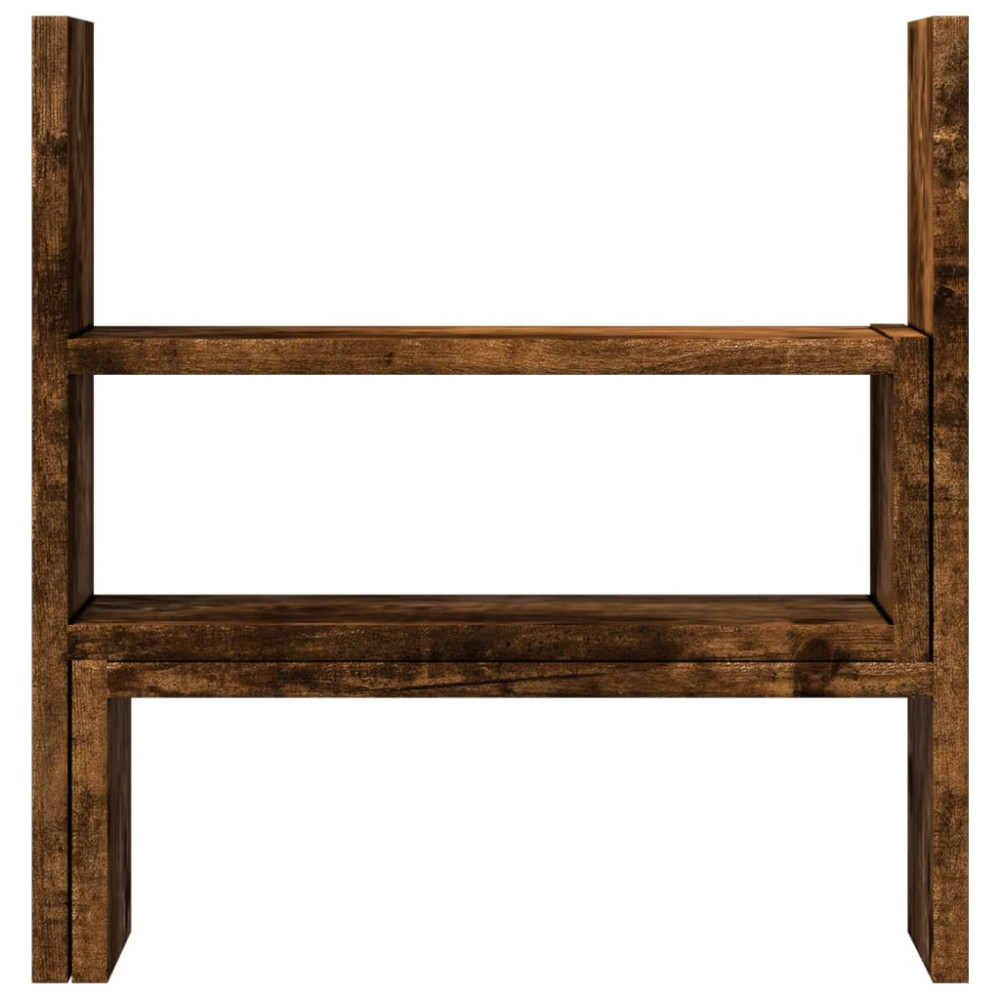 Produktbild för Skrivbordshylla justerbar rökig ek 40x17x41 cm konstruerat trä