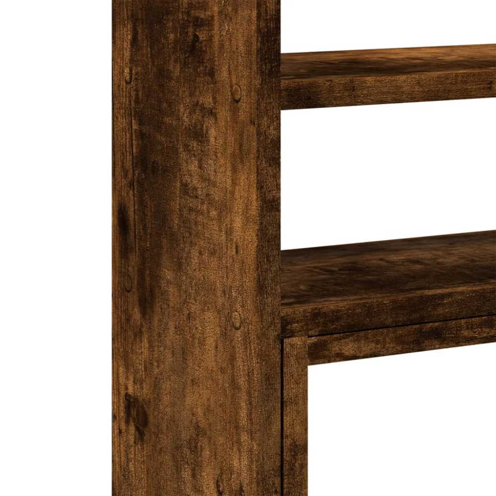 Produktbild för Skrivbordshylla justerbar rökig ek 40x17x41 cm konstruerat trä