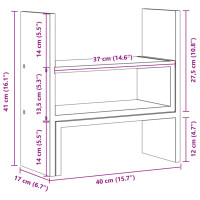 Produktbild för Skrivbordshylla justerbar rökig ek 40x17x41 cm konstruerat trä