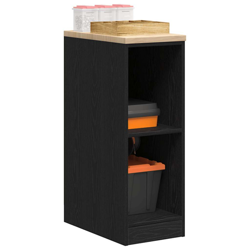 Produktbild för Garageskåp svart 30x51x85 cm massiv trä furu