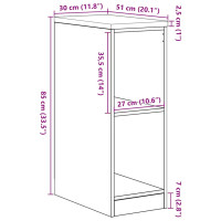 Produktbild för Garageskåp svart 30x51x85 cm massiv trä furu
