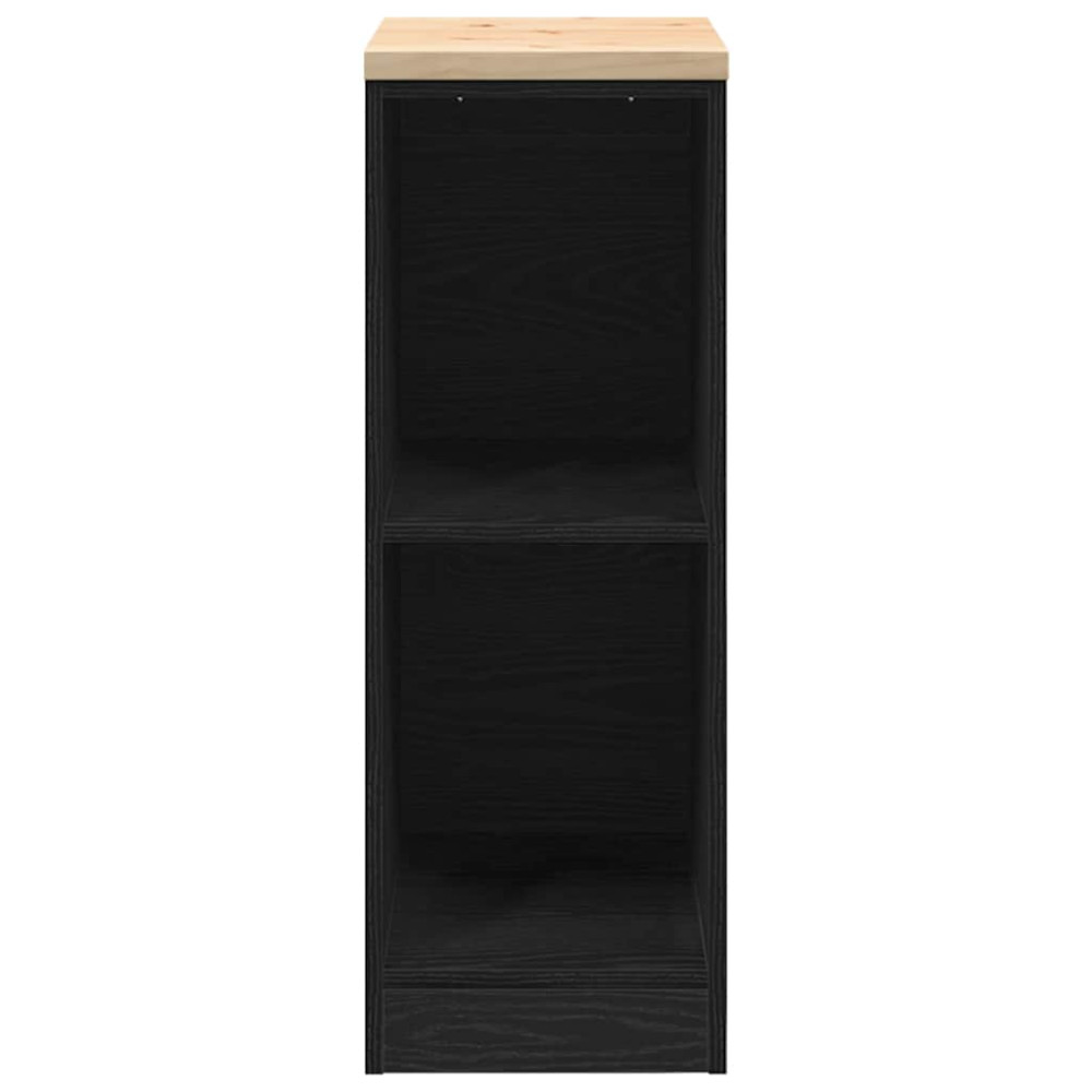 Produktbild för Garageskåp svart 30x51x85 cm massiv trä furu