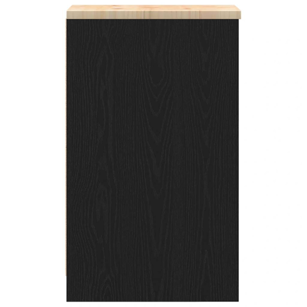 Produktbild för Garageskåp svart 30x51x85 cm massiv trä furu