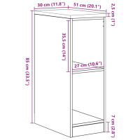 Produktbild för Garageskåp Sonoma ek 30x51x85 cm massiv trä furu