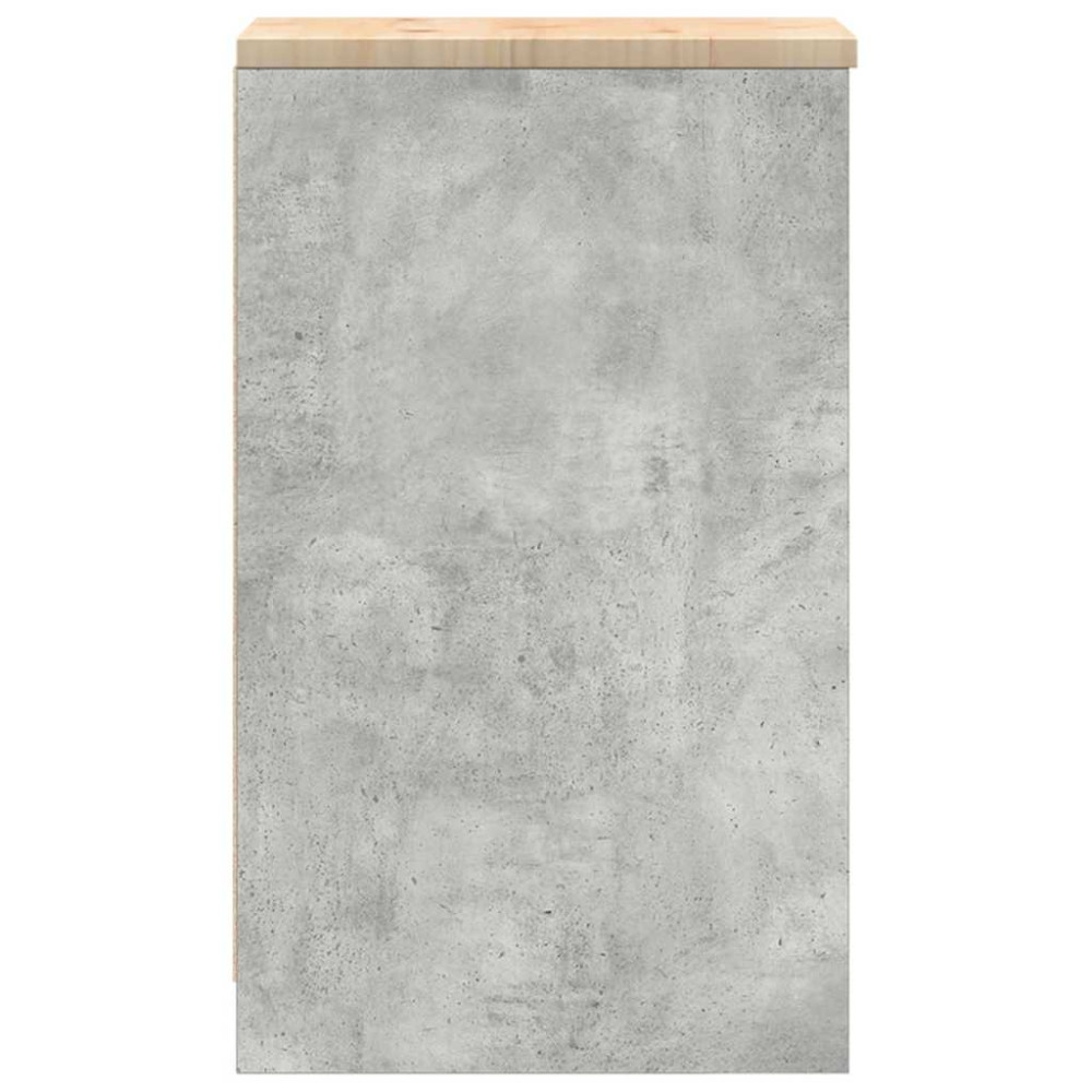 Produktbild för Förvaringsskåp för garage Betonggrå 30x51x85cm massivt trä furu