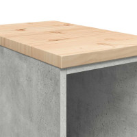 Produktbild för Förvaringsskåp för garage Betonggrå 30x51x85cm massivt trä furu