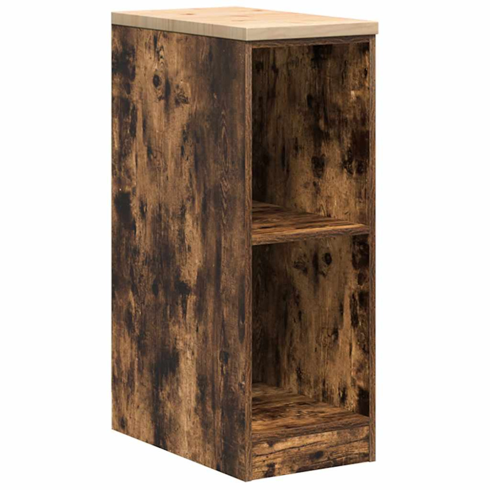 Produktbild för Förvaringsskåp för garage rökt ek 30x51x85 cm massivt trä furu