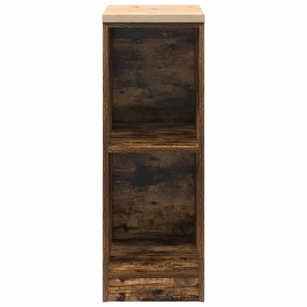 Produktbild för Förvaringsskåp för garage rökt ek 30x51x85 cm massivt trä furu