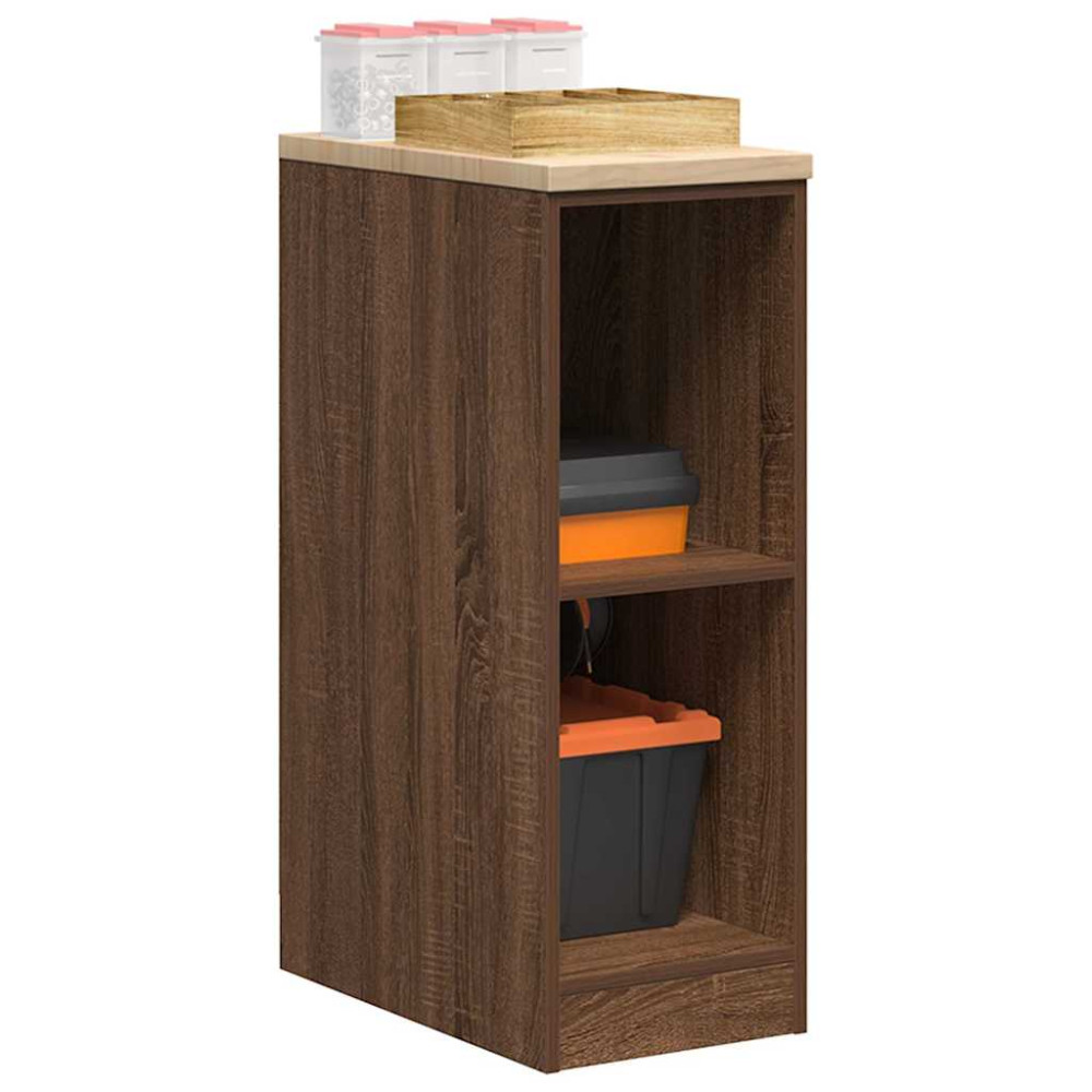 Produktbild för Förvaringsskåp för garage brun ek 30x51x85 cm massivt trä furu