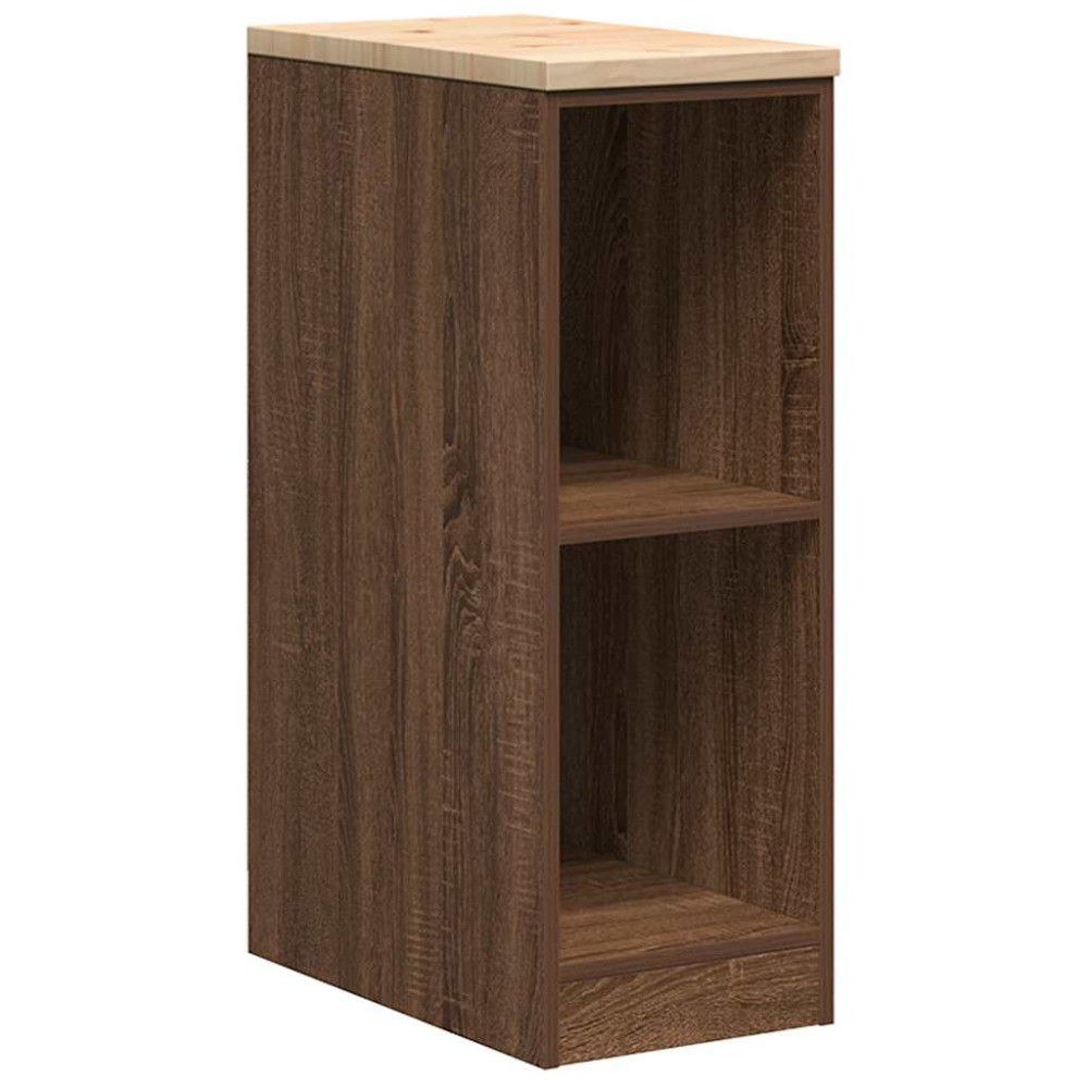 Produktbild för Förvaringsskåp för garage brun ek 30x51x85 cm massivt trä furu