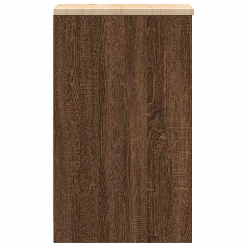 Produktbild för Förvaringsskåp för garage brun ek 30x51x85 cm massivt trä furu