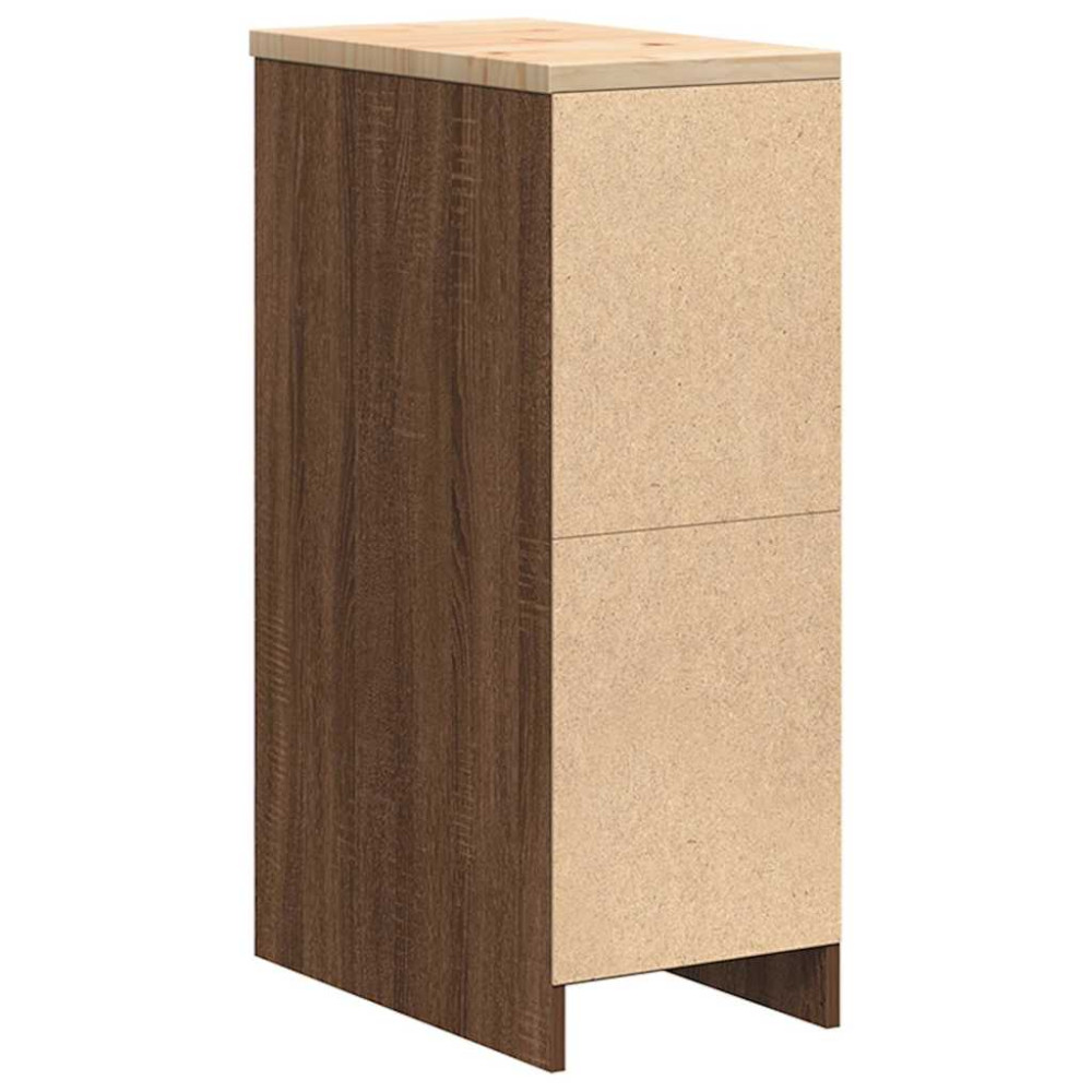 Produktbild för Förvaringsskåp för garage brun ek 30x51x85 cm massivt trä furu