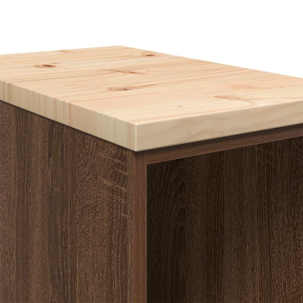 Produktbild för Förvaringsskåp för garage brun ek 30x51x85 cm massivt trä furu