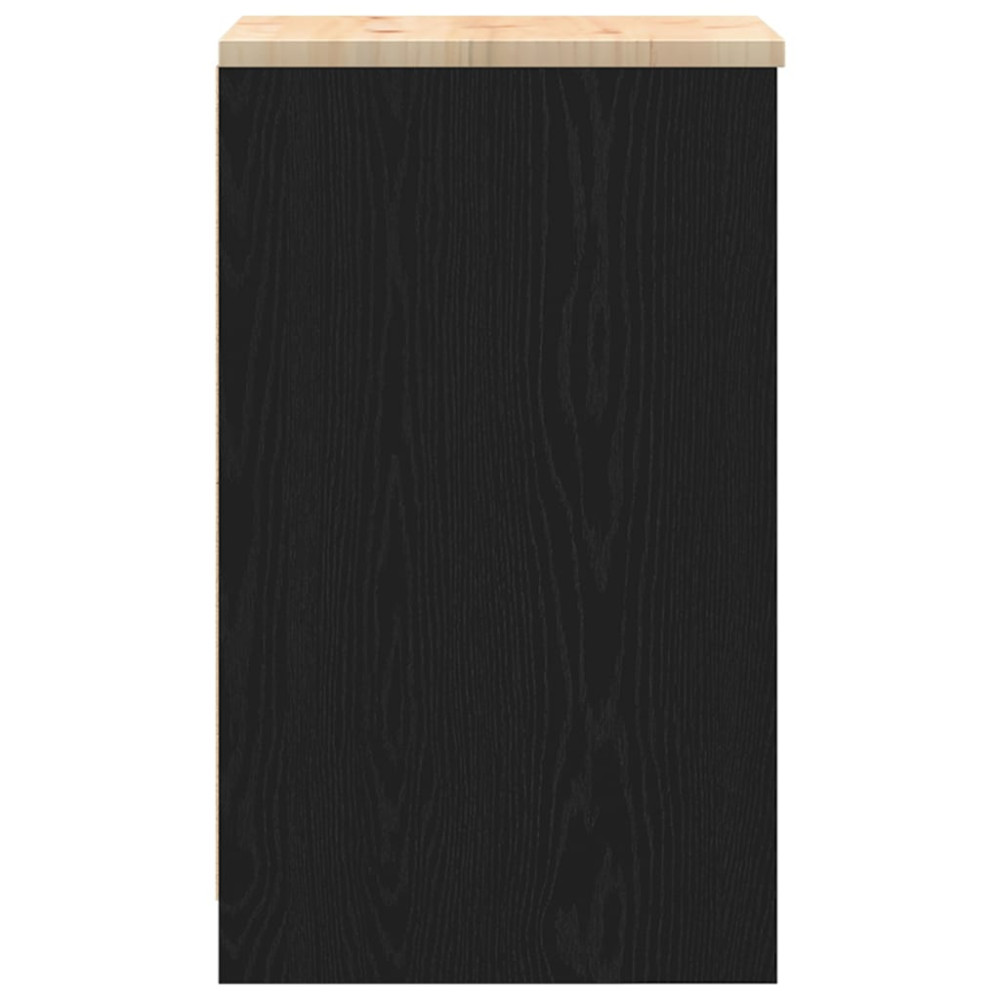 Produktbild för Garageskåp svart 40x51x85 cm massiv trä furu