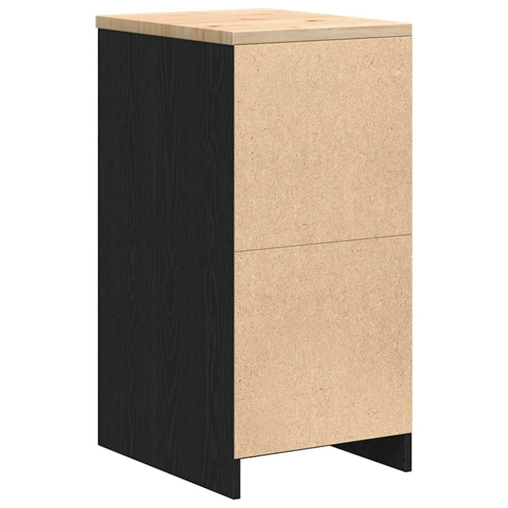 Produktbild för Garageskåp svart 40x51x85 cm massiv trä furu