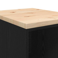 Produktbild för Garageskåp svart 40x51x85 cm massiv trä furu