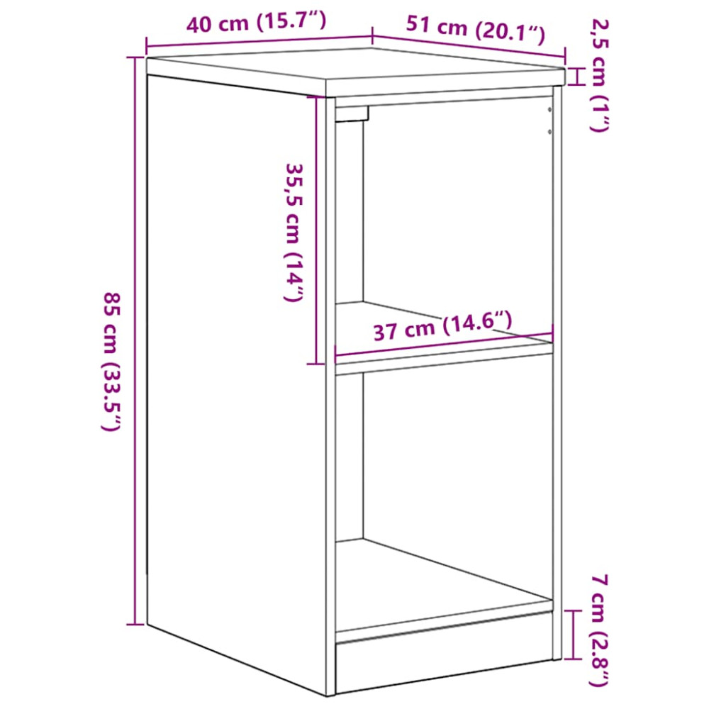 Produktbild för Garageskåp Sonoma ek 40x51x85 cm massiv trä furu