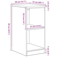 Produktbild för Garageskåp Sonoma ek 40x51x85 cm massiv trä furu