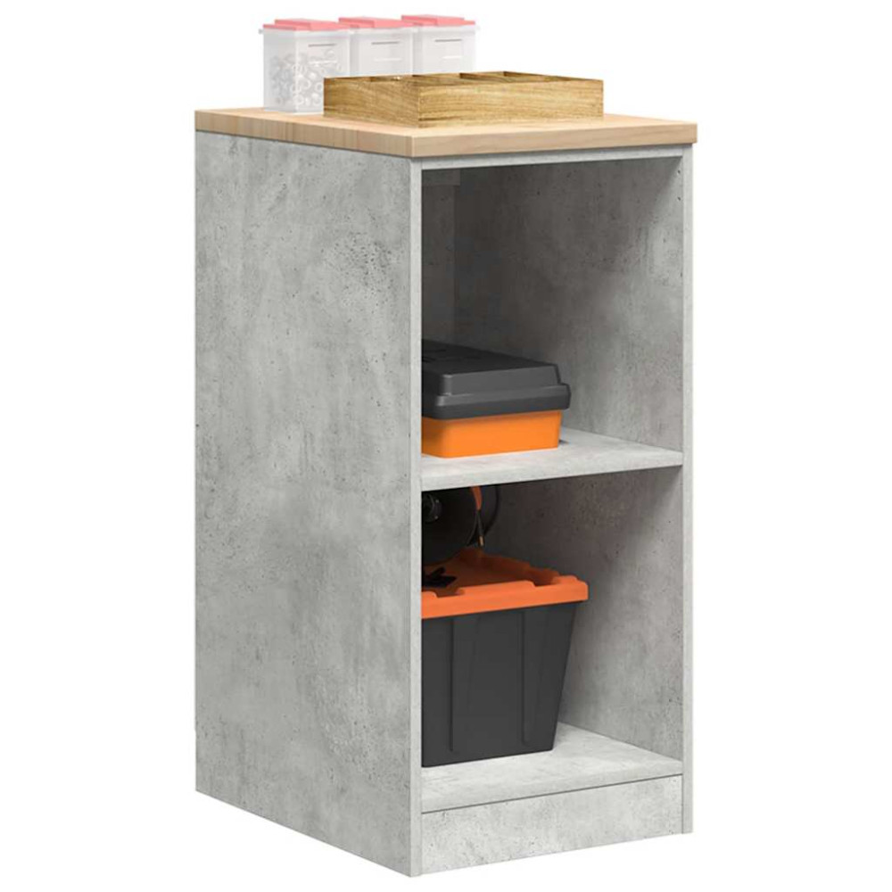 Produktbild för Förvaringsskåp för garage Betonggrå 40x51x85cm massivt trä furu