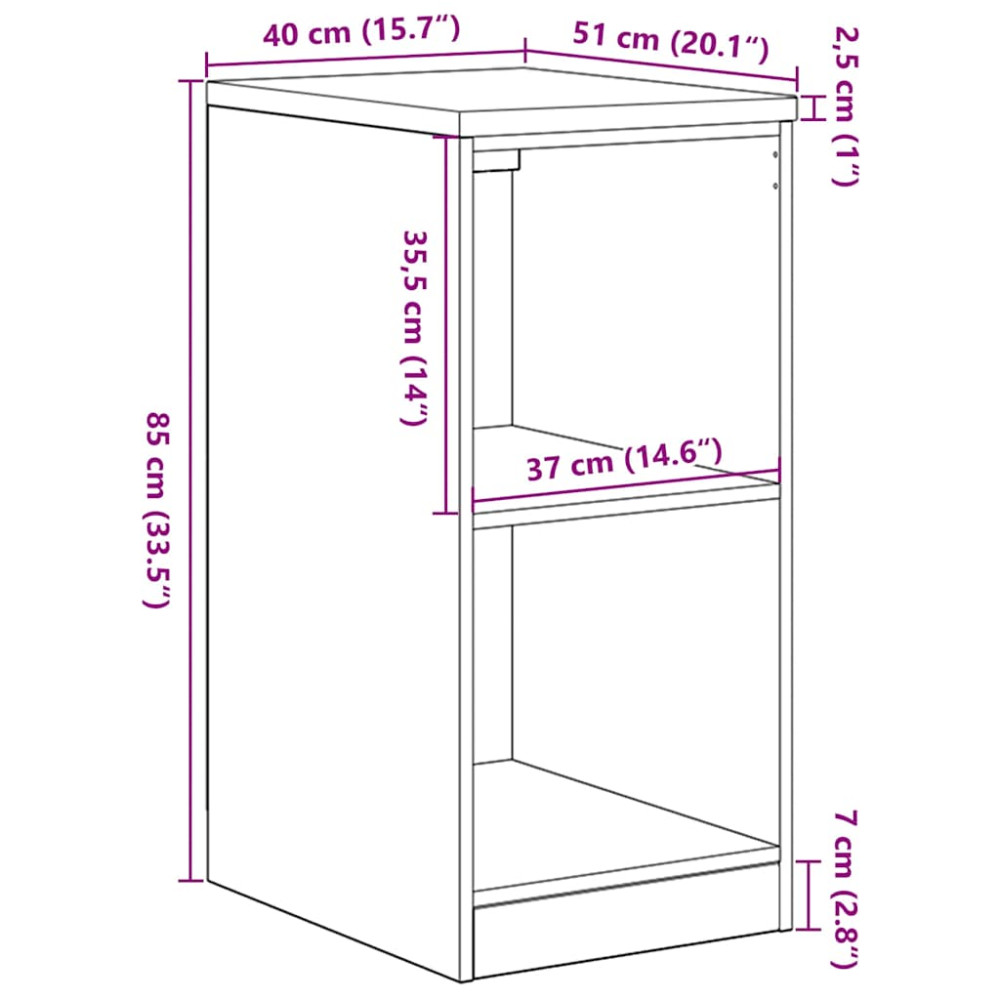 Produktbild för Förvaringsskåp för garage Betonggrå 40x51x85cm massivt trä furu
