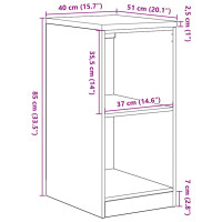 Produktbild för Förvaringsskåp för garage Betonggrå 40x51x85cm massivt trä furu