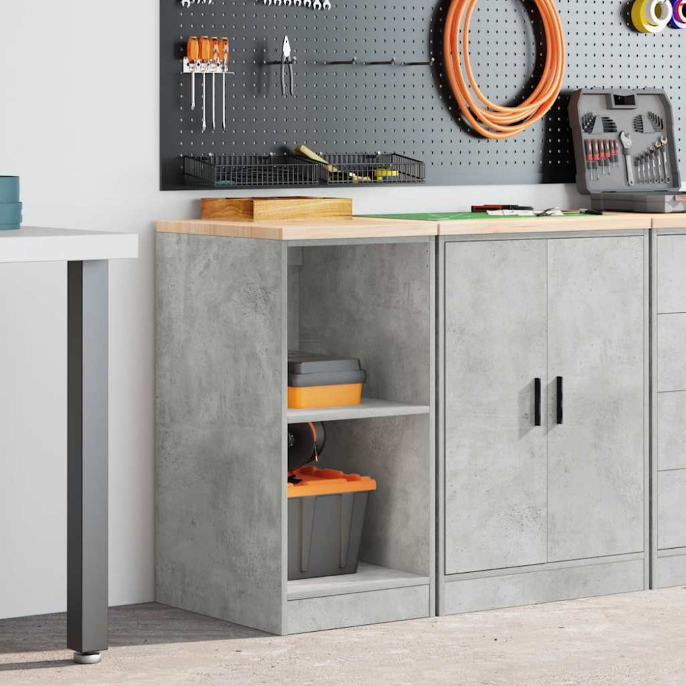 Produktbild för Förvaringsskåp för garage Betonggrå 40x51x85cm massivt trä furu