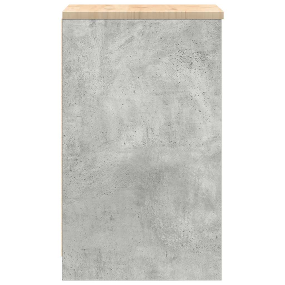Produktbild för Förvaringsskåp för garage Betonggrå 40x51x85cm massivt trä furu