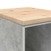 Produktbild för Förvaringsskåp för garage Betonggrå 40x51x85cm massivt trä furu