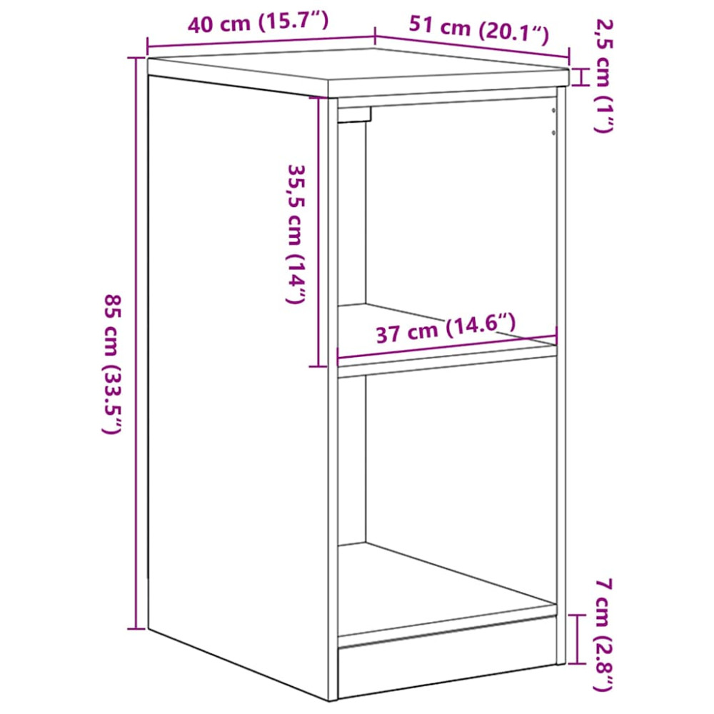 Produktbild för Garageskåp Sonoma ek 40x51x85 cm massiv trä furu