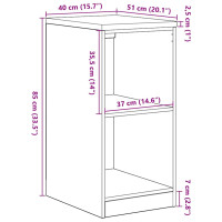 Produktbild för Garageskåp Sonoma ek 40x51x85 cm massiv trä furu
