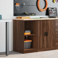 Produktbild för Förvaringsskåp för garage brun ek 40x51x85 cm massivt trä furu