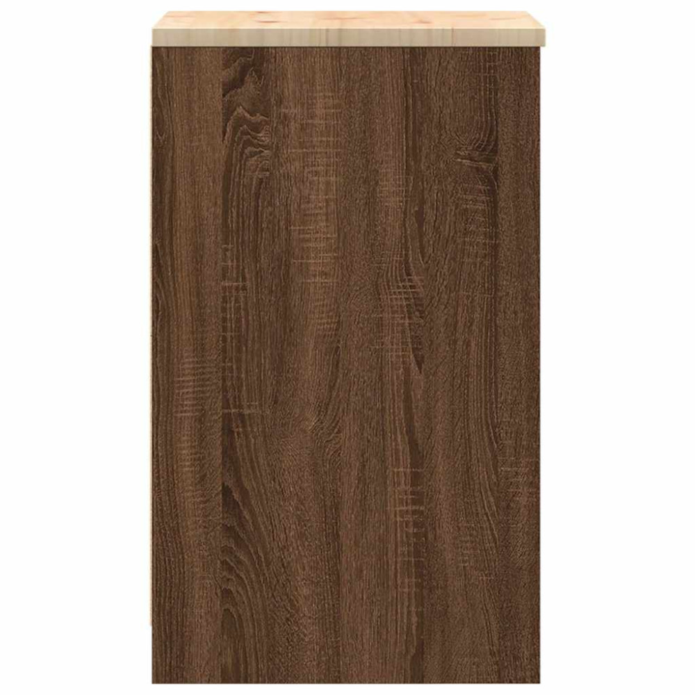 Produktbild för Förvaringsskåp för garage brun ek 40x51x85 cm massivt trä furu