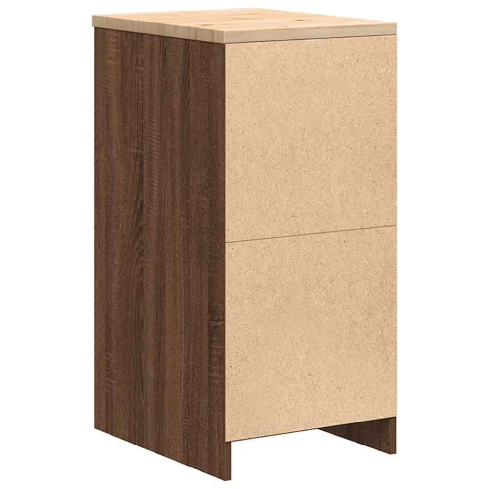 Produktbild för Förvaringsskåp för garage brun ek 40x51x85 cm massivt trä furu