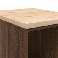 Produktbild för Förvaringsskåp för garage brun ek 40x51x85 cm massivt trä furu
