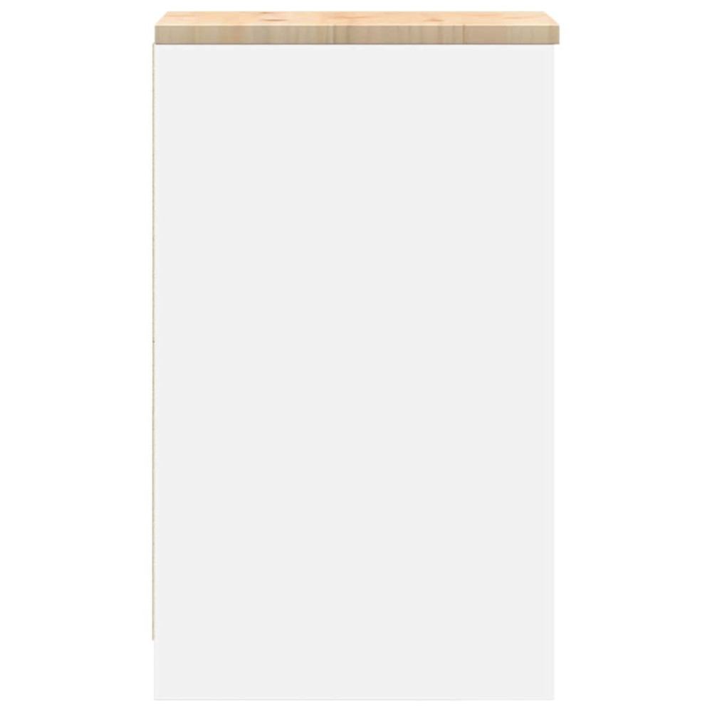 Produktbild för Förvaringsskåp för garage vit 30x51x85 cm massivt trä furu