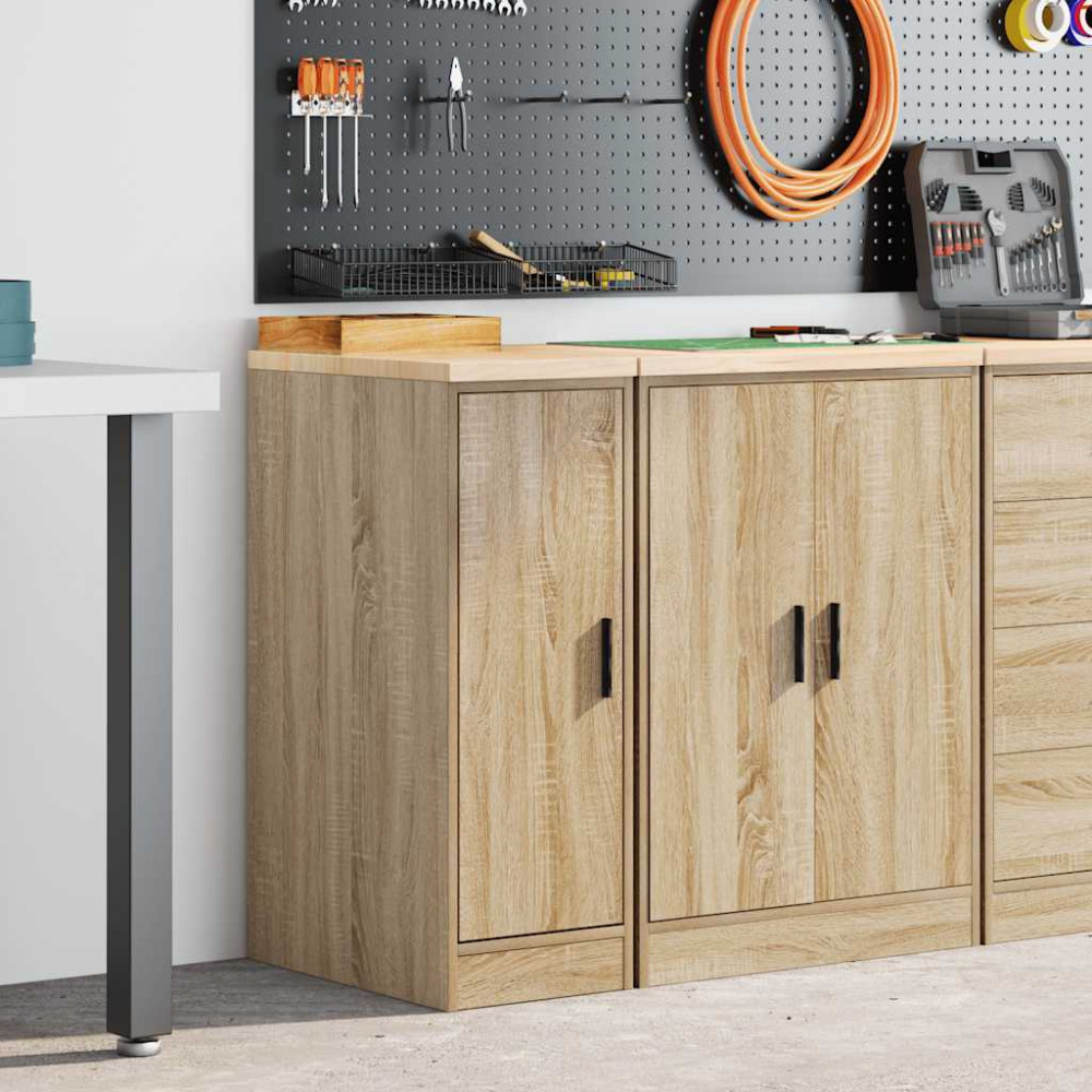 Produktbild för Garageskåp Sonoma ek 30x51x85 cm massiv trä furu